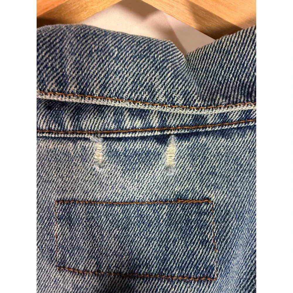 Wrangler Hero‎ Mens Blue Denim Trucker Jacket Medium Wash Cotton XL 21154